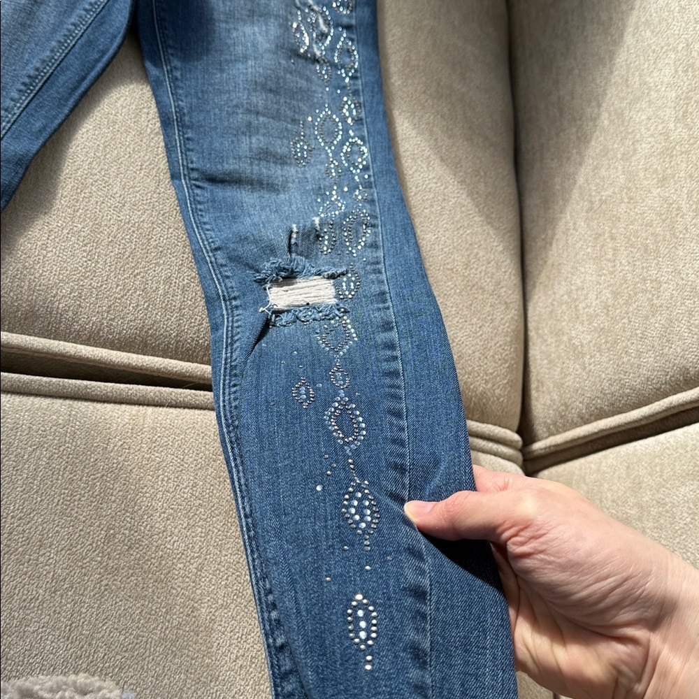 Golden Point Stretch Jeans – Size XS – Made in Italy – Shiny Finish - Picture 3 of 12